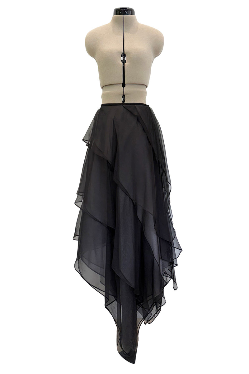 Prettiest Spring 2006 Giorgio Armani Silk Chiffon & Net Skirt and Top Set w Beaded Butterflies