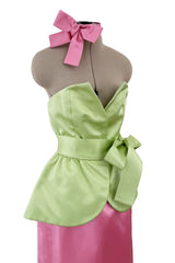 Yves Saint Laurent Spring 1985 Haute Couture Runway Pink & Mint Green Set