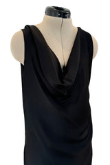 Outstanding Spring 2000 Christian Dior by John Galliano Black Silk Bias Cut Dress w Low Back