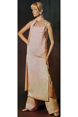 Minimalist Fall 1970 Christian Dior Haute Couture by Marc Bohan Black Velvet Sheath Dress