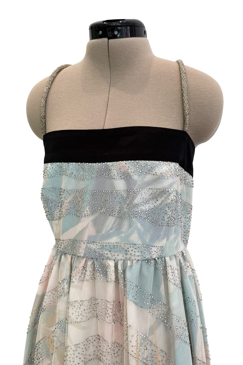 Pretty Spring 2014 Emporio Armani Long Version of Runway Look 86 Crystal & Floral Print Pastel Dress