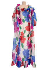 Iconic Spring 1984 Hubert de Givenchy Haute Couture Runway Silk Chiffon Strapless Dress & Coat Set