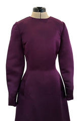 Fall 2002 Oscar de la Renta Runway Look 50 Purple Silk Dress w Hand Applied Patchwork