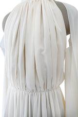 Beautiful Resort 2014 Givenchy by Riccardo Tisci Backless & Caped Panel Ivory Silk Chiffon Dress