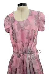 Prettiest Spring 2019 Giorgio Armani Runway Look 38 Dusty Pink Silk Organza Printed Floral Dress