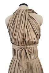 Fall 2009 Bottega Veneta by Tomas Maier Ad Campaign & Runway Muted Copper Silk Pleated Dress