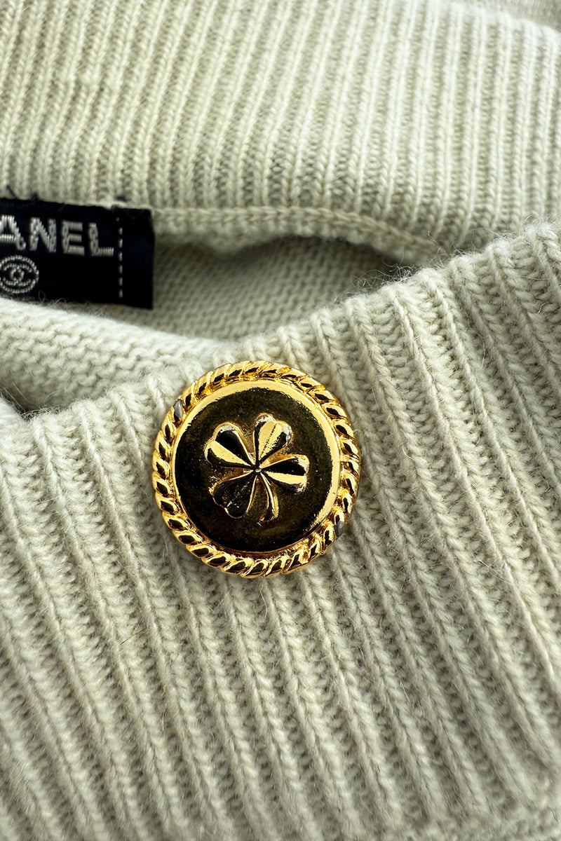 Fantastic 1990s Chanel by Karl Lagerfeld Scottish Cashmere Knit Sweater Skirt
