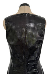 Fantastic Spring 1997 Versace Versus Black Iridescent 'Holographic' Dress as Seen on Fran Drescher