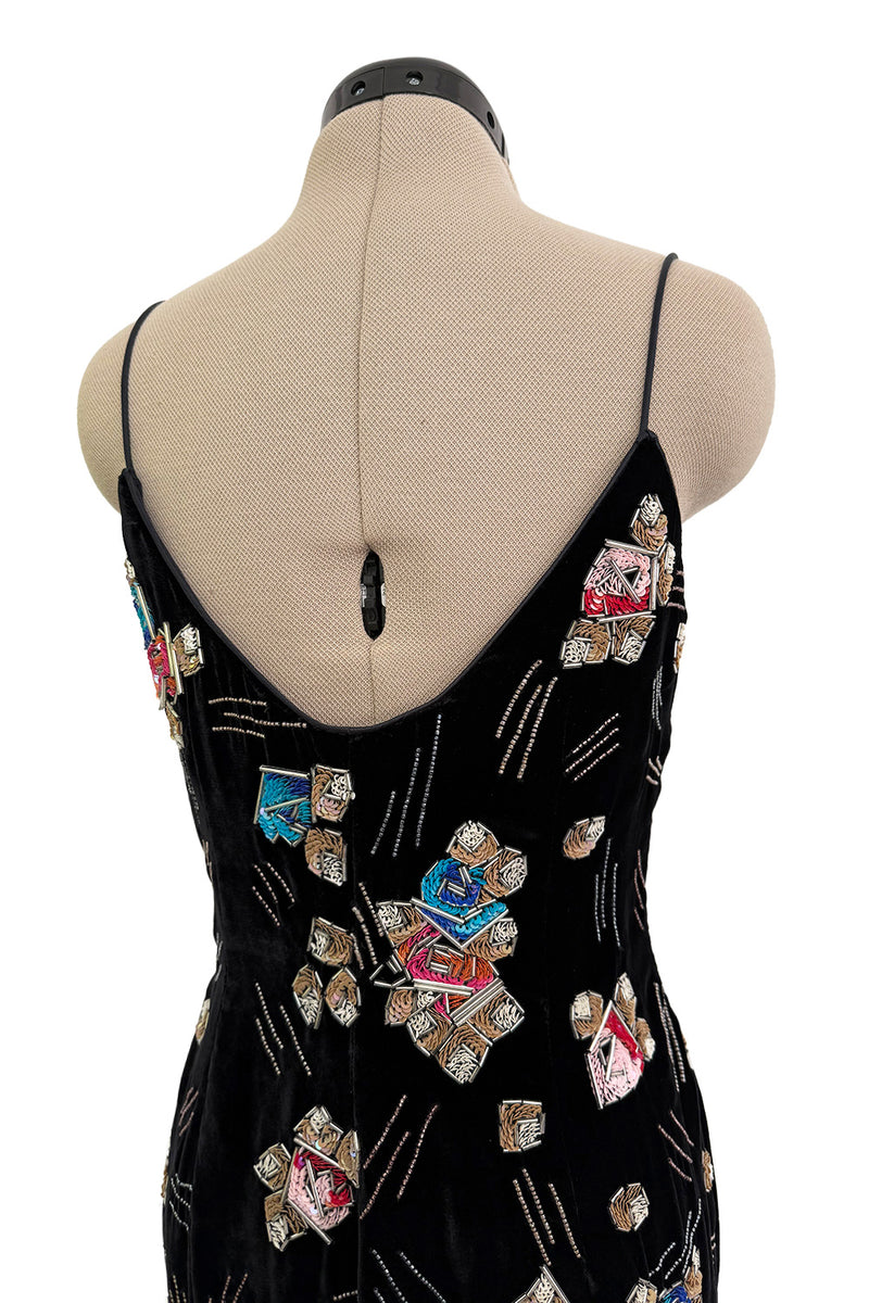 Phenomenal Fall 2005 Giorgio Armani Runway Look 88 Black Velvet Bead & Sequin Dress