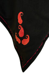 Rare Fall 1981 Christian Dior by Marc Bohan Haute Couture Wool Leather & Velvet Triangle Shawl