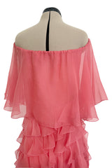 Fall 2010 Valentino Maria Grazia Chiuri & Pierpaolo Piccioli Runway Look 37 Off Shoulder Ruffle Dress