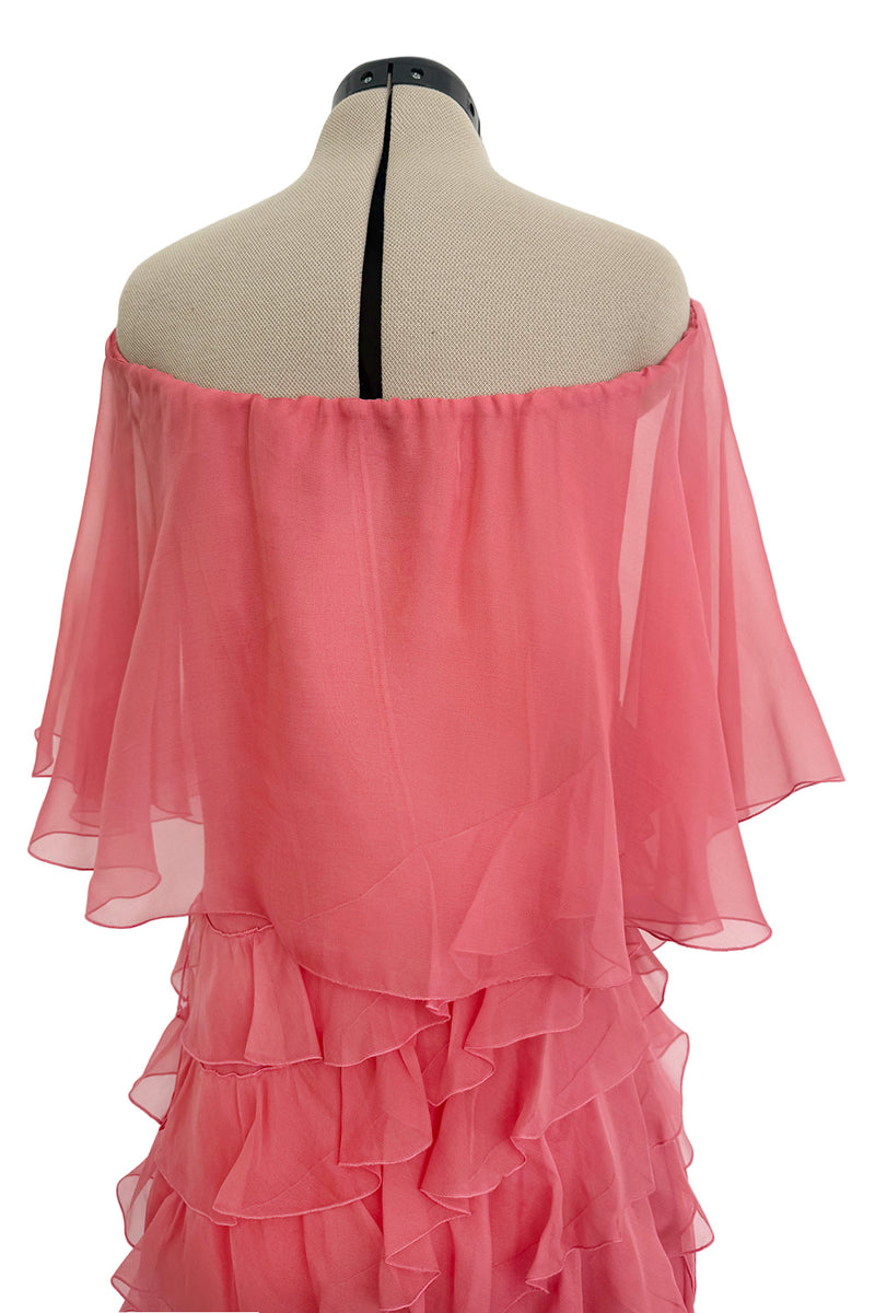 Fall 2010 Valentino Maria Grazia Chiuri & Pierpaolo Piccioli Runway Look 37 Off Shoulder Ruffle Dress