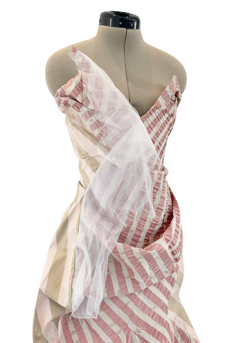 Fall 2005 Vivienne Westwood 'Propaganda' Runway Stripe & Tulle Corset & Skirt Dress Set