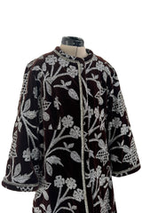 1968 Bill Blass Museum Documented Silver Thread Pattern in Brown Velvet Jacket