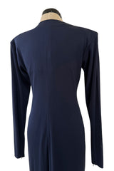 Iconic Spring 1985 Yves Saint Laurent Runway & Ad Campaign Plunge Dress w Jewel Clasp