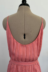 Chanel 1975-76 Haute Couture Top Stiched Pink with Belt - 13.5" W