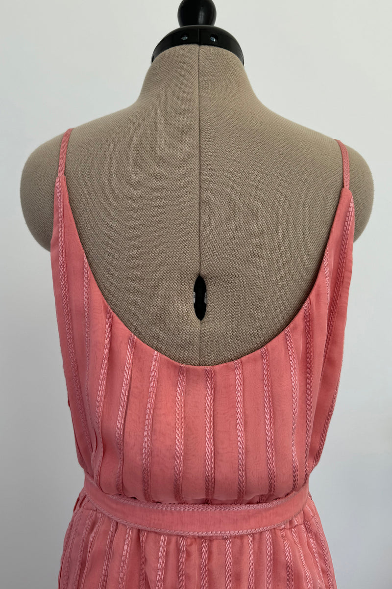 Chanel 1975-76 Haute Couture Top Stiched Pink with Belt - 13.5" W