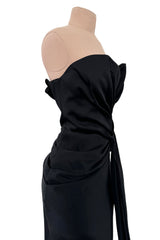 Important Spring 2008 Christian Dior by John Galliano Runway Look 53 Black Silk Strapless Dress