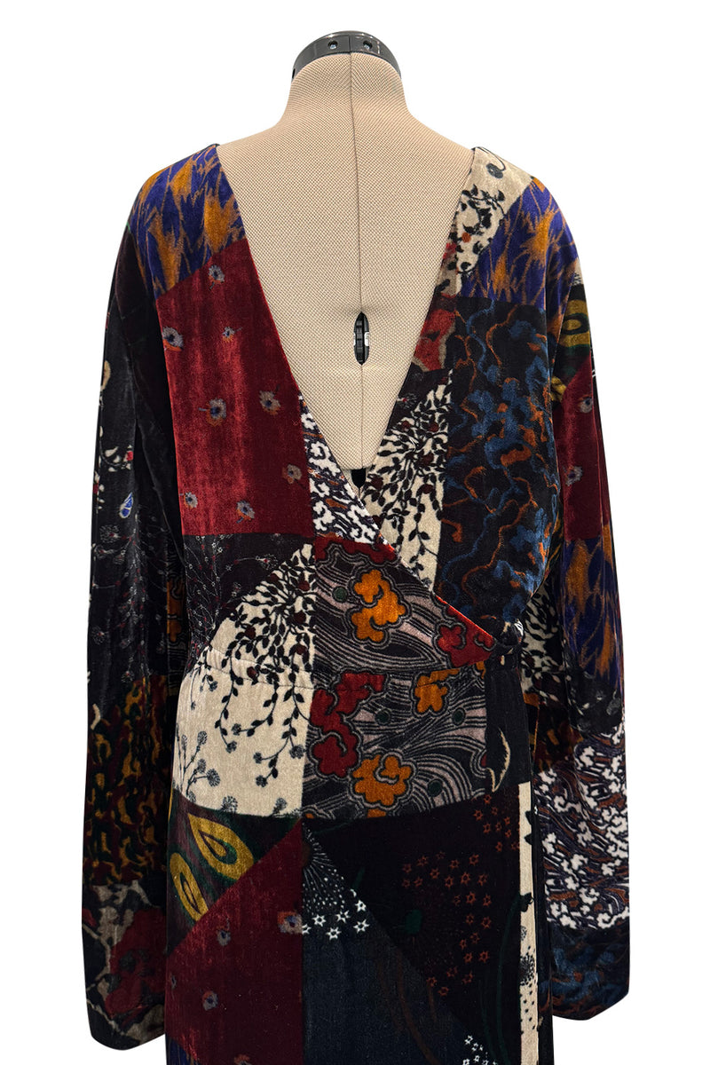 Fall 2015 Chloe by Clare Waight Keller Velvet Closing Runway Look 45 Velvet Patchwork Dress
