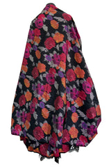 Stunning c 1990 Geoffrey Beene Strapless Sequin Bodice & Floral Silk Taffeta Dress w Shawl