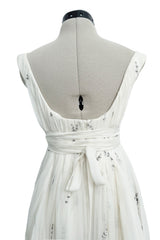 Fall 2003 Alexander McQueen 'Scanners" Runway Look 55 Silk Dress w Silver Sequins & Hand Embroidery