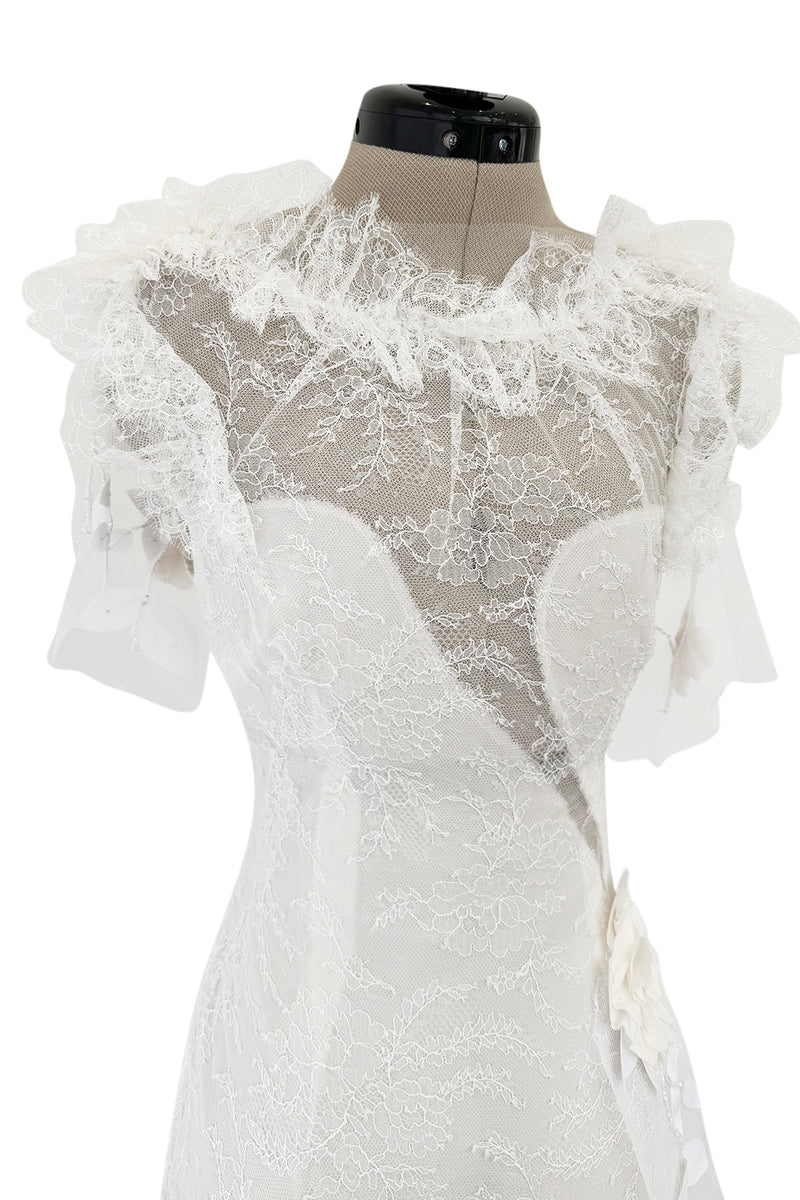 rodarte white dress Dreamy Fall 2016 Rodarte Runway Look 40 White Lace, Silk & Net Bias Cu –  Shrimpton Couture
