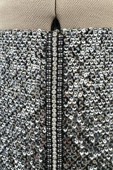 Beautiful Pre-Fall 2020 Chanel by Virginie Viard Runway Look 37 Silver Sequin, Pearl & Crystal Skirt