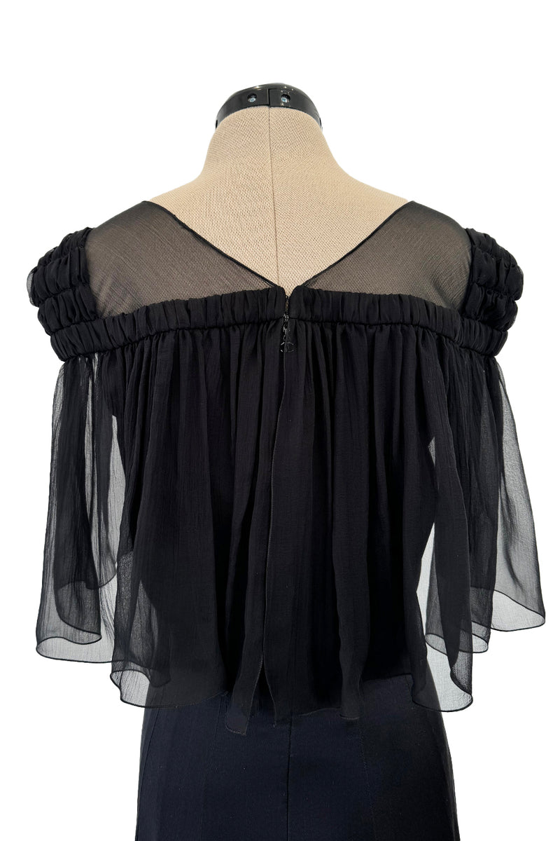 Prettiest Fall 2009 Chanel by Karl Lagerfeld Runway Look 55 Black Silk & Chiffon Dress