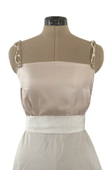Prettiest 2012 Lanvin by Alber Elbaz Nude & Blush Silk Trained Wedding Dress w Beaded Detail