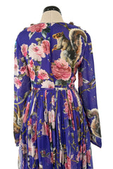 Well Documented Fall 2014 Dolce & Gabbana Runway Look 17 Woodland Creature Silk Chiffon Dress