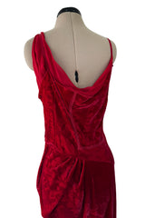 Fall 2006 Christian Dior by John Galliano Runway Look 41 Red Velvet Dress