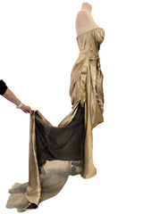 Iconic Spring 2008 Nina Ricci by Olivier Theyskens Runway Look 36 Gold Metal Thread Dress