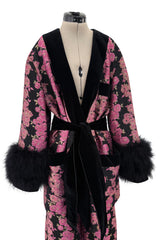 Custom Gucci by Alessandro Michele Pink & Black Metallic Pant & Jacket Set