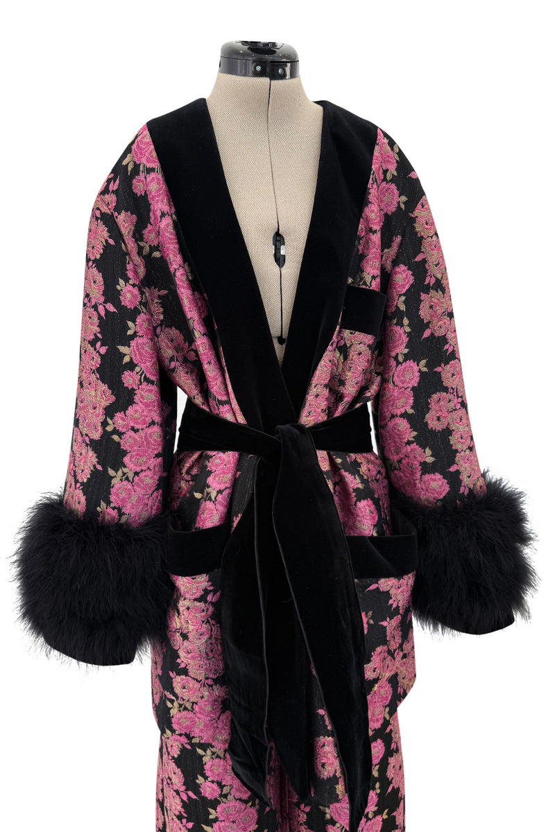 Custom Gucci by Alessandro Michele Pink & Black Metallic Pant & Jacket Set