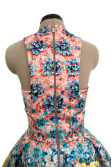 Prettiest Spring 2014 Mary Katrantzou Runway Look 19 Printed Beaded Mini Dress w Full Skirt