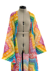 Dreamy 2024 Valentino Special Escape Summer Capsule Cotton Chevron & Logo Print Cover Up Overdress