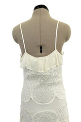 Prettiest Spring 2005 Christian Dior by John Galliano Knit & Silk Chiffon Ivory Dress