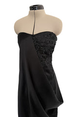 Fall 2008 Alexander McQueen 'The Girl Who Lived in a Tree' Strapless Draped Silk Dress w Elaborate Beading
