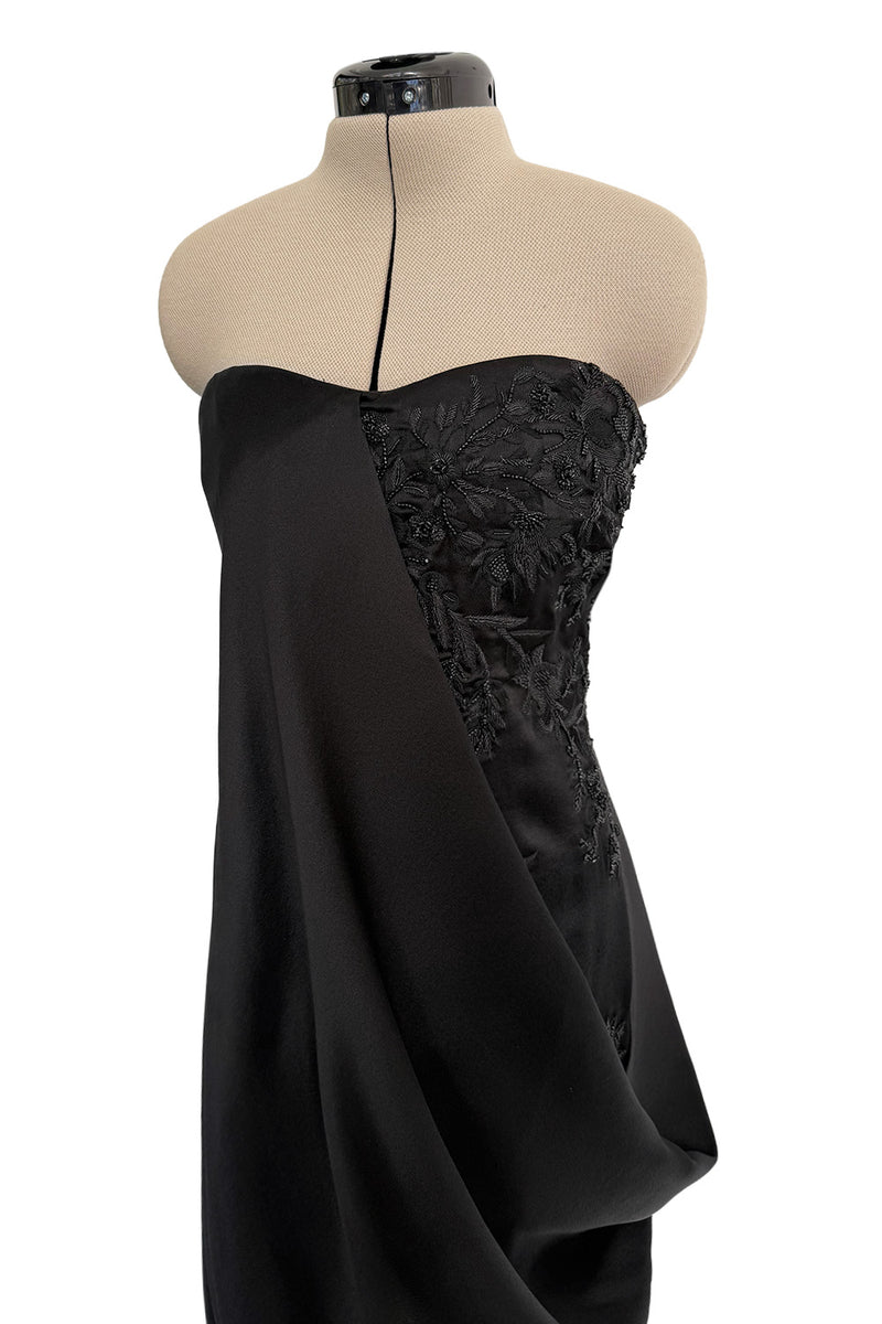 Fall 2008 Alexander McQueen 'The Girl Who Lived in a Tree' Strapless Draped Silk Dress w Elaborate Beading