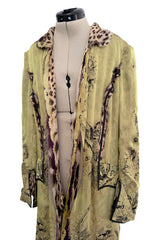 Fall 2004 Roberto Cavalli Runway Look 31 Multiple Prints & Layered Silk Chiffon Great Coat Jacket
