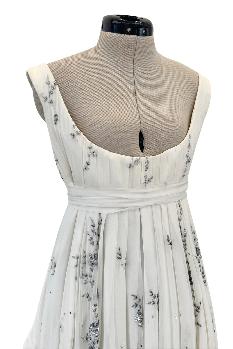 Important Fall 2003 Alexander McQueen 'Scanners" Runway Look 55 Silk Corset Dress w Silver Sequins & Embroidery Shrimpton Couture Important Fall 2003 Alexander McQueen 'Scanners" Runway Look 55 Silk Corset Dress w Silver Sequins & Embroidery Shrimpton Couture