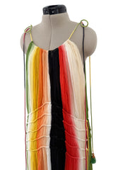 Spring 2016 Chloe by Clare Waight Keller Runway Look 24 Hand Dyed Multicolor Silk Chiffon Dress