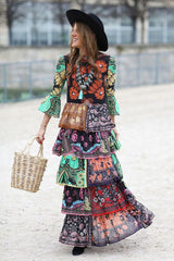 Iconic Spring 2015 Valentino Printed Tiered Runway Dress by Maria Grazia Chiuri & Pier Paolo Piccioli