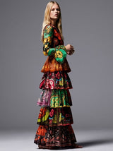 Iconic Spring 2015 Valentino Printed Tiered Runway Dress by Maria Grazia Chiuri & Pier Paolo Piccioli