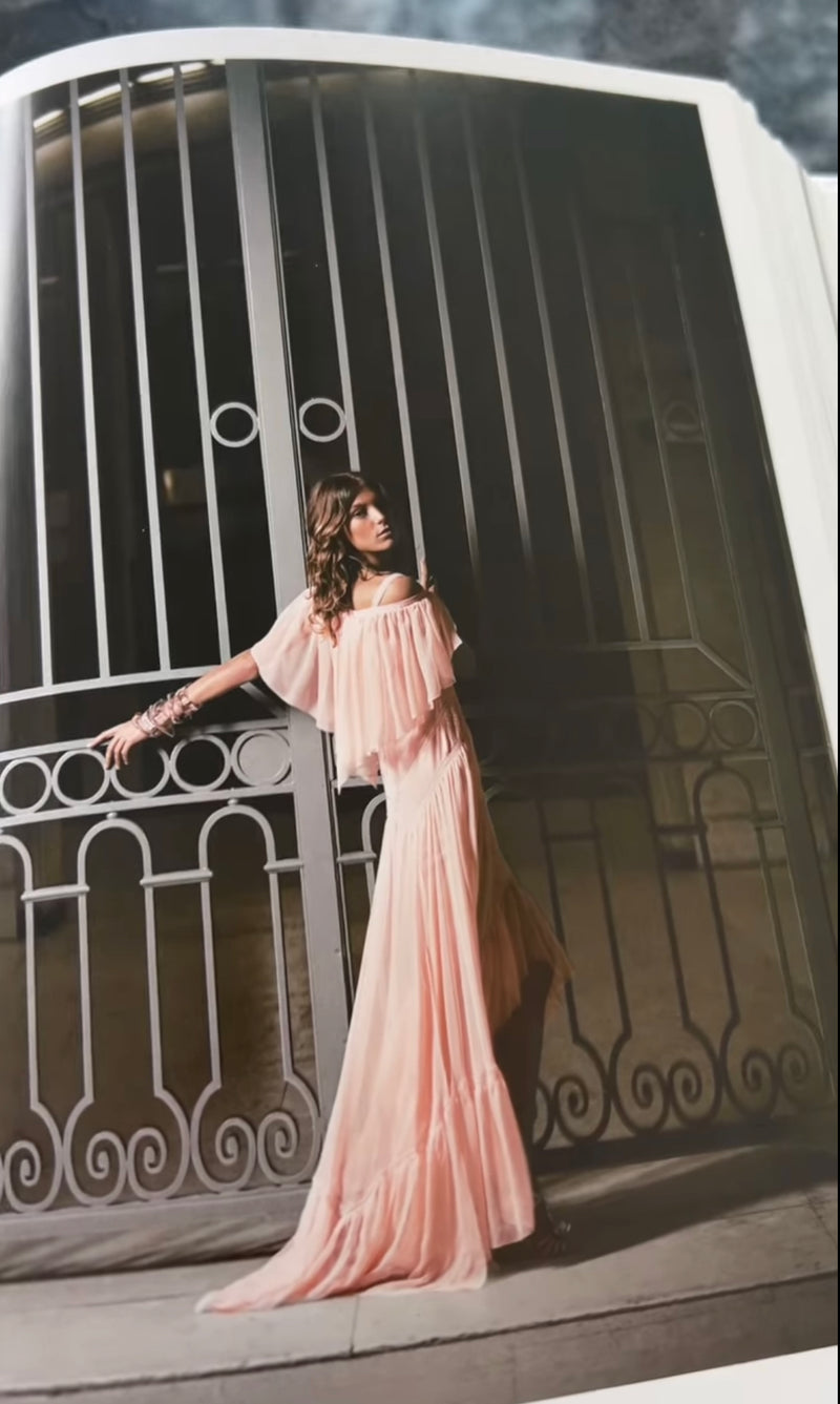Spring 2005 Chanel by Karl Lagerfeld Runway Softest Pale Pink Floating Silk Chiffon Dress
