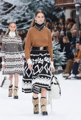 Incredible Fall 2019 Chanel by Karl Lagerfeld Runway Look 25 Knit Skirt w Sequin Detail