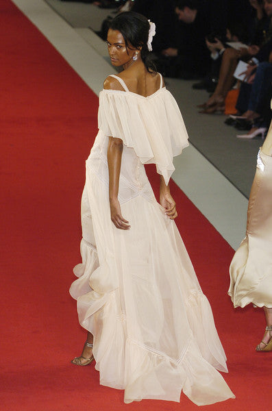Spring 2005 Chanel by Karl Lagerfeld Runway Softest Pale Pink Floating Silk Chiffon Dress