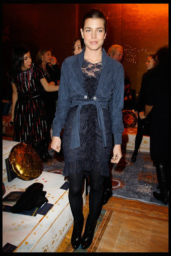 Extraordinary Fall 2008 Chanel by Karl Lagerfeld Blue Lace & Chiffon Dress & Cape Set
