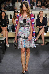 Spectacular Cruise 2007 Chanel by Karl Lagerfeld Chanel Print Silk Chiffon Dress
