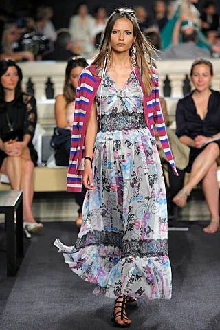 Spectacular Cruise 2007 Chanel by Karl Lagerfeld Chanel Print Silk Chiffon Dress